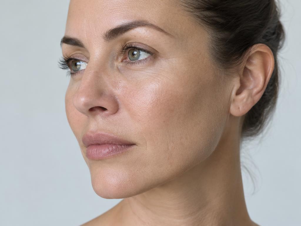 Illustrative portrait with natural skin texture, not a practice patient or treatment result